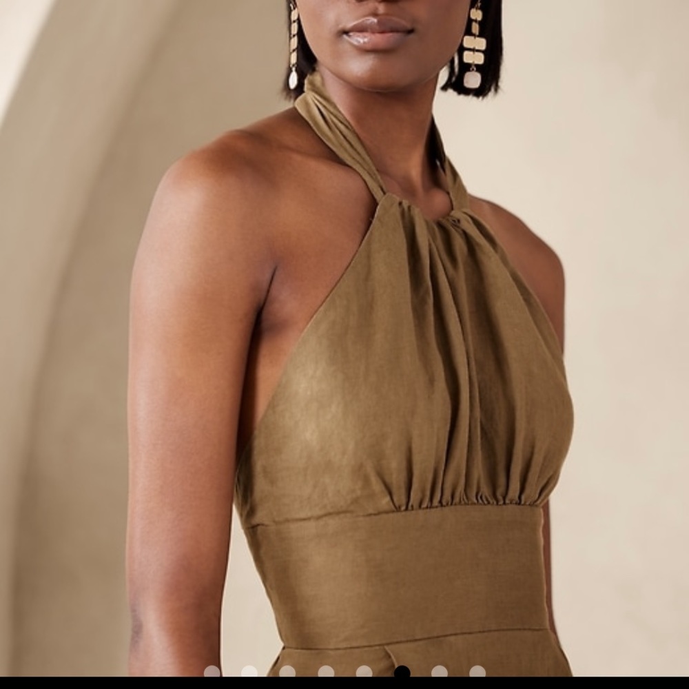 Banana Republic Olive Halter Midi Dress - Picture 3 of 4
